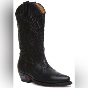 Loblan Classic Black Cowboy Boots